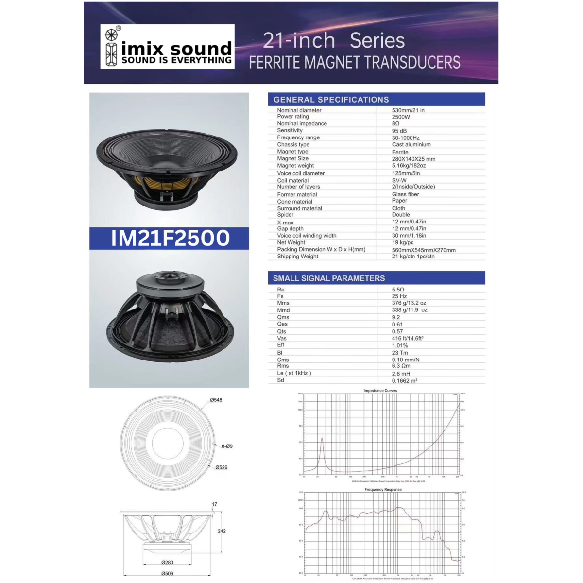 Imix IM21F2500 21″ 2500W Loose Speaker - Image 6