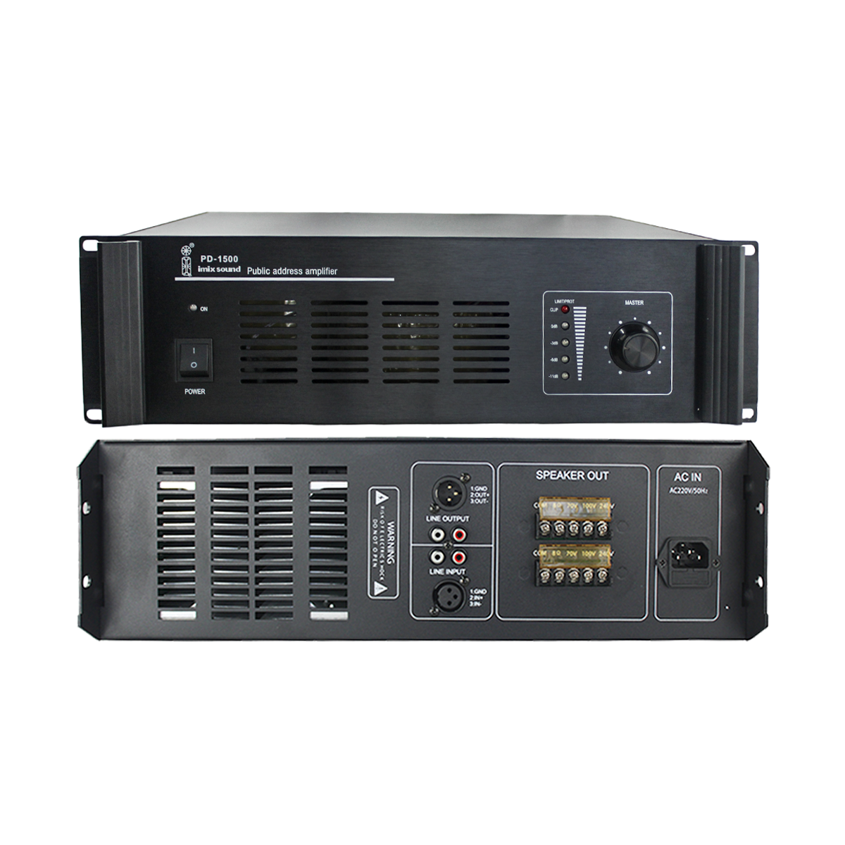 pd1500-pr Imix PD-1500 Public Address Amplifier (1500W) - Image 1